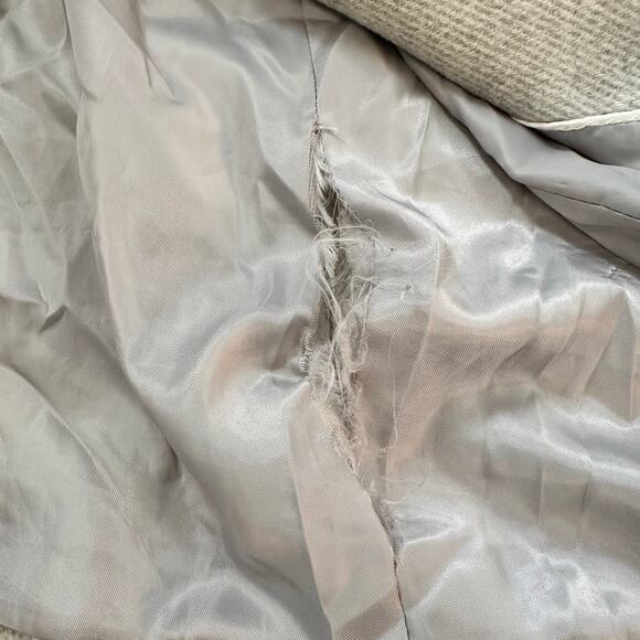 T Tahari Womens S ? Oversized Drape Collar Pea Coat Wool Blend Gray Winter Fall - Picture 7 of 12